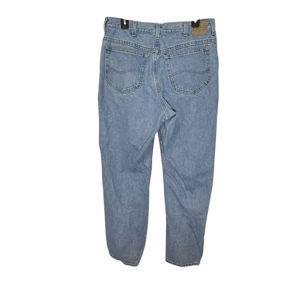 Lee 32x31.5 Light Wash Denim Jeans Straight Leg Vintage 90s Casual Retro